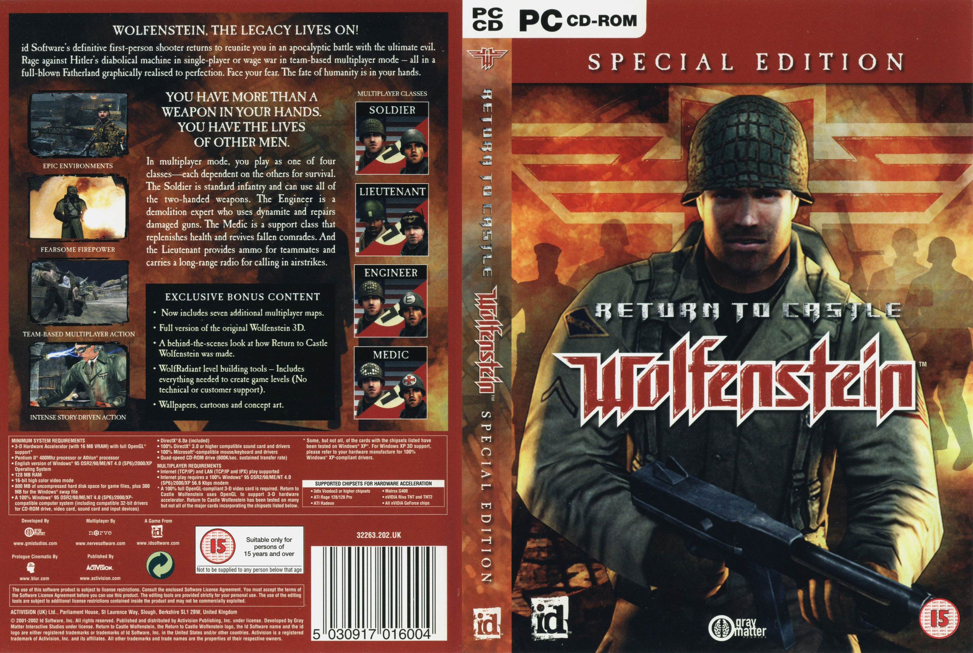 Return to Castle Wolfenstein: Special Edition - DVD obal