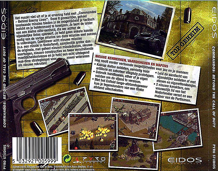 Commandos: Beyond the Call of Duty - zadn CD obal