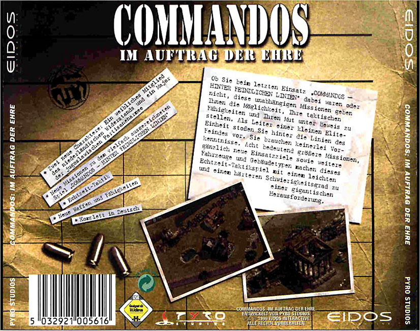Commandos: Im Auftrag Der Ehre - zadn CD obal