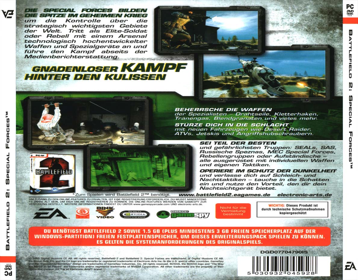 Battlefield 2: Special Forces - zadn CD obal